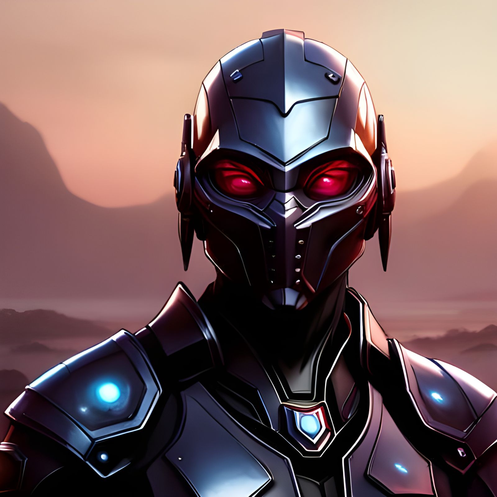 Bioluminescent Wasteland Portrait in Sci-Fi Style