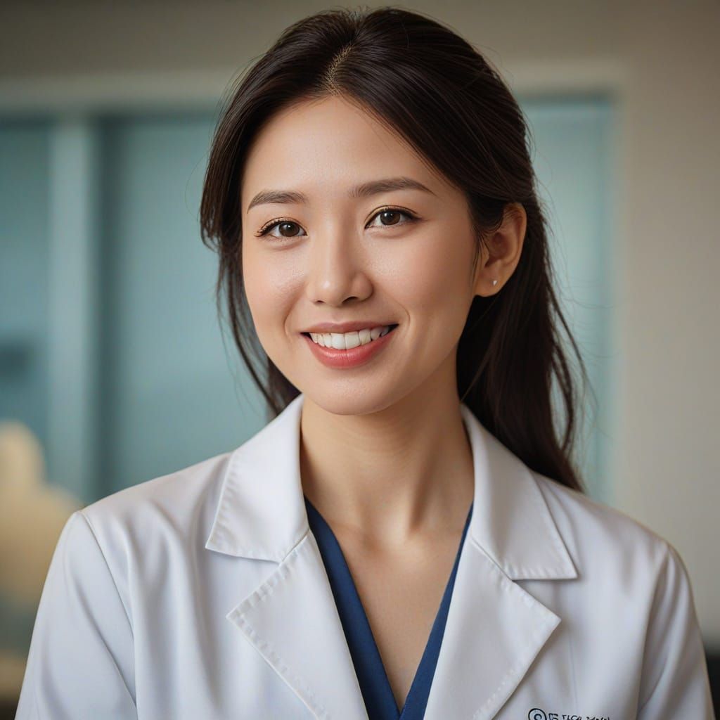 Dr. Theresa Tam in Lab Coat: Realistic Portrait