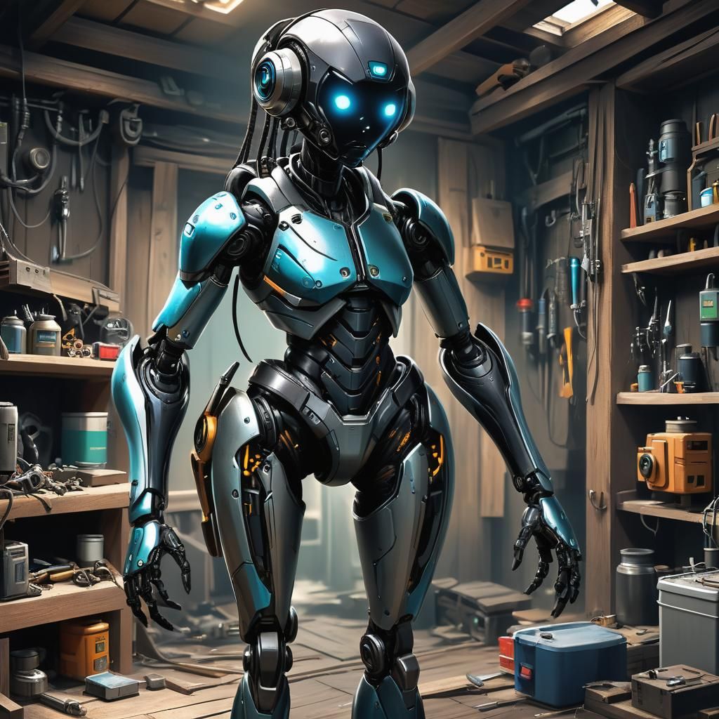 Technomancer Repairs Console in Toolshed