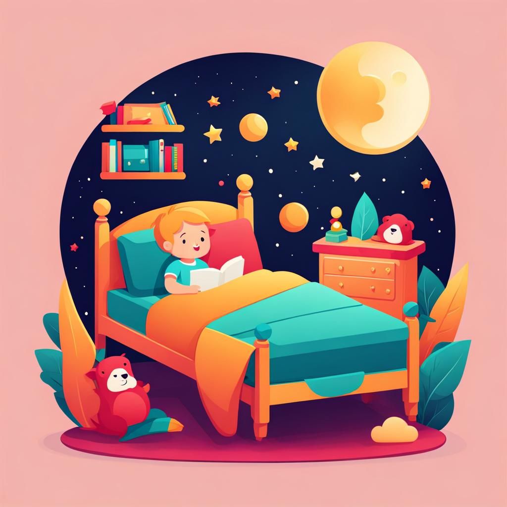 Colorful UI Bedtime Story Illustration