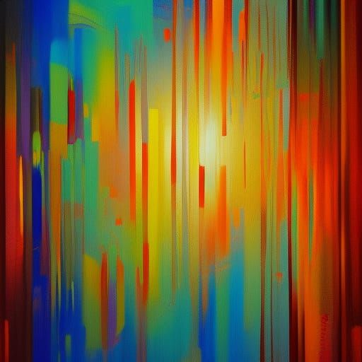 Abstract Rectangles in Beige and Orange Gouache