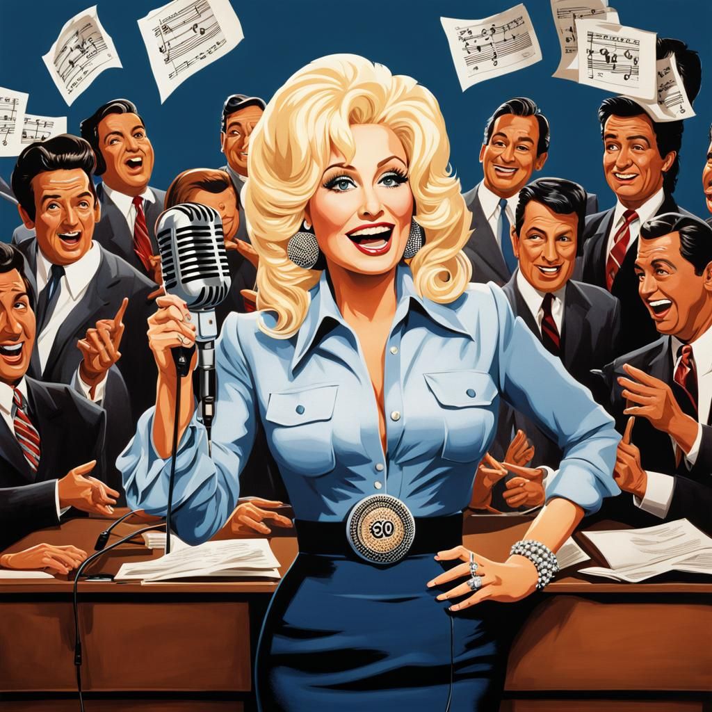 Dolly Parton "9 to 5" Light hearted painting
