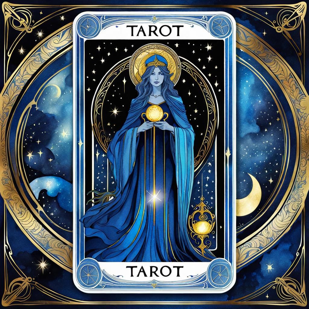 Luminescent Tarot Cards in Art Nouveau Frame
