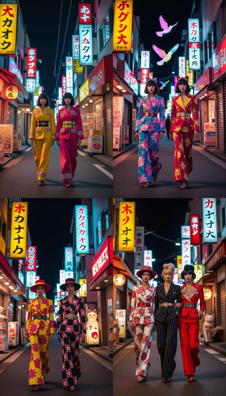 Models in Avant-Garde Fashion, Tokyo Street Photography