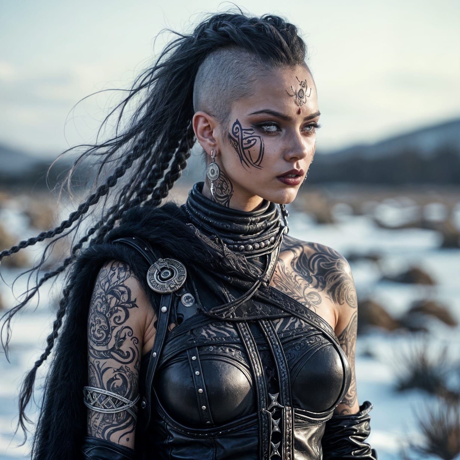 Tribal Warrior in Winter Wasteland