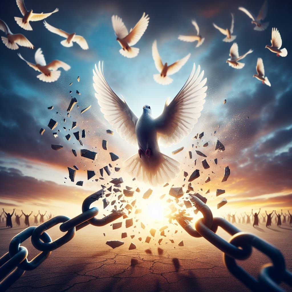 Strength in Freedom: A Dove Soars