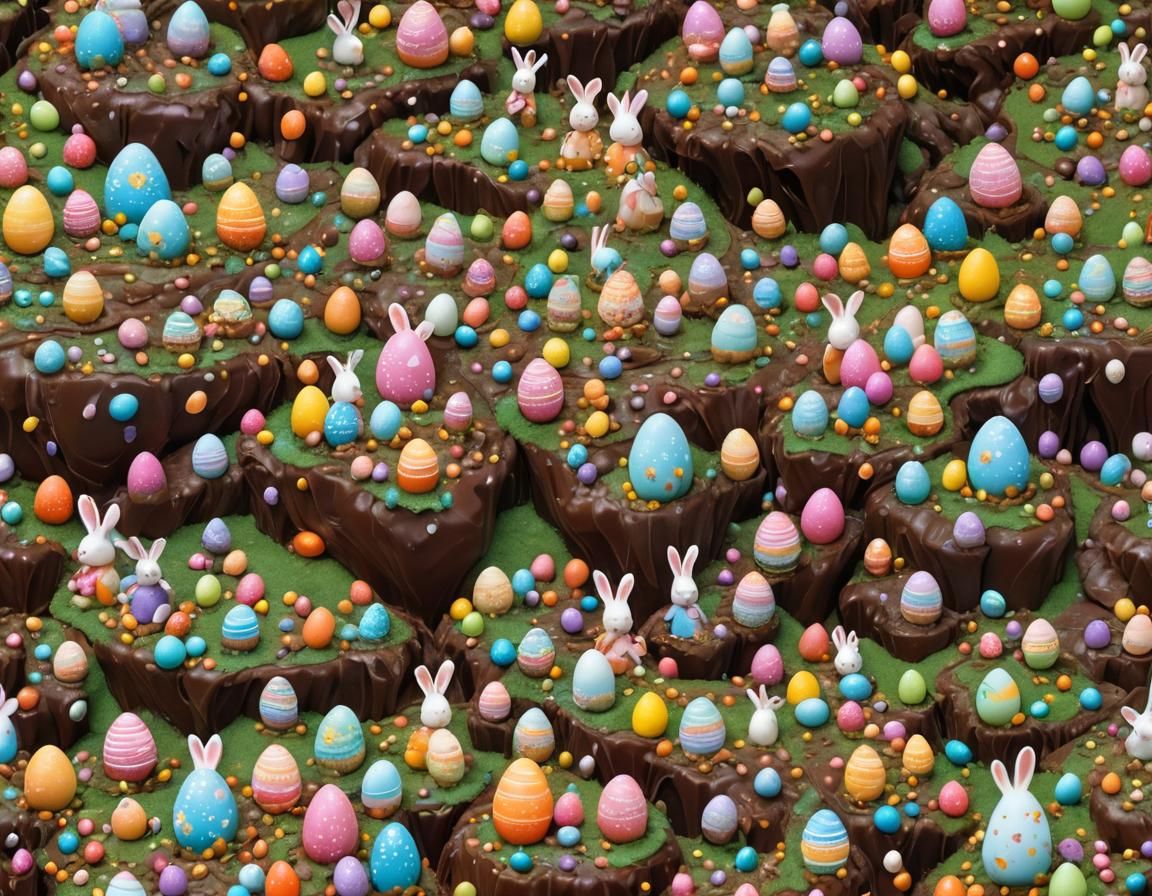 Whimsical Chocolate Easter Egg World