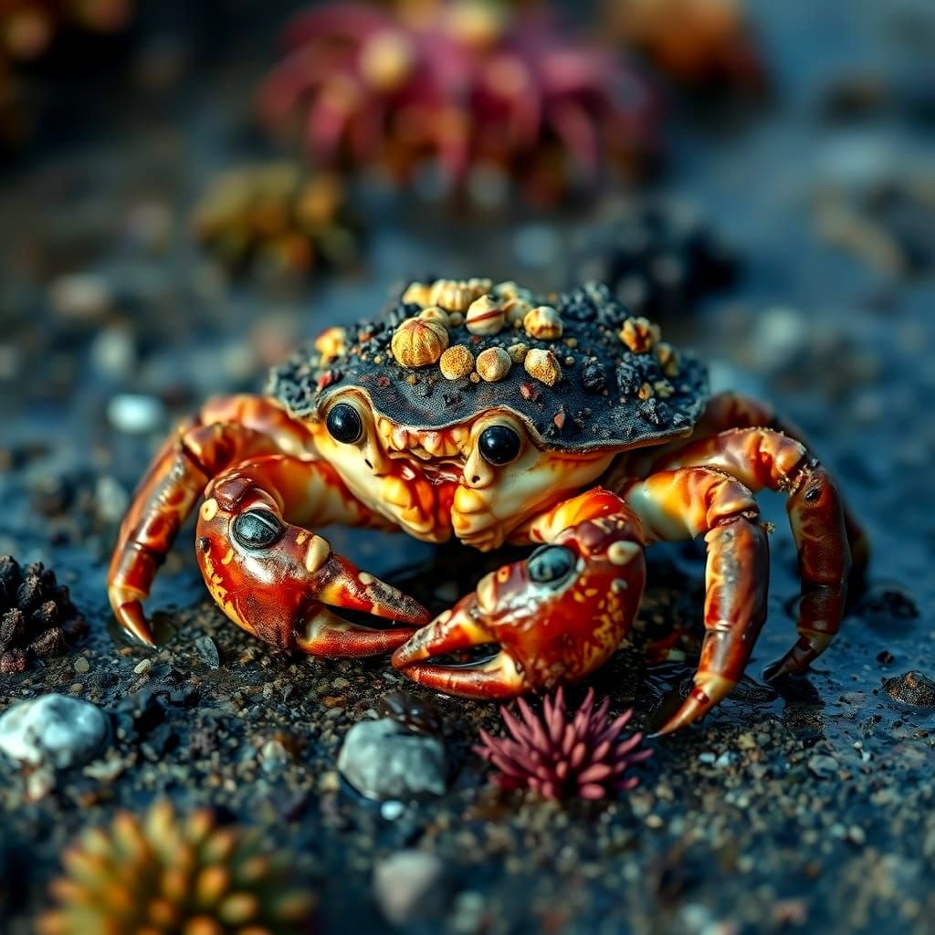 Barnacle-Covered Hermit Crab in Bismuth Crepuscule