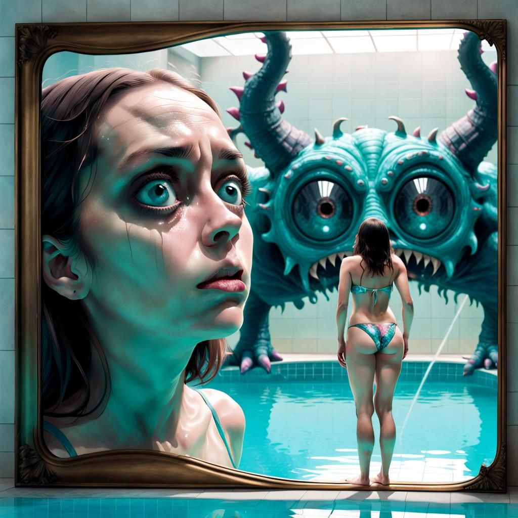 Woman Sees Monster Reflection in Magic Pool