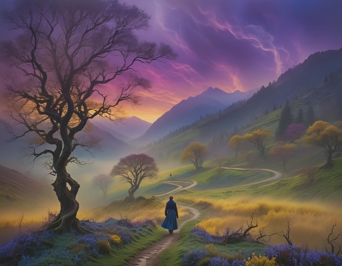 Mystical Landscape in the Valley of Twilight