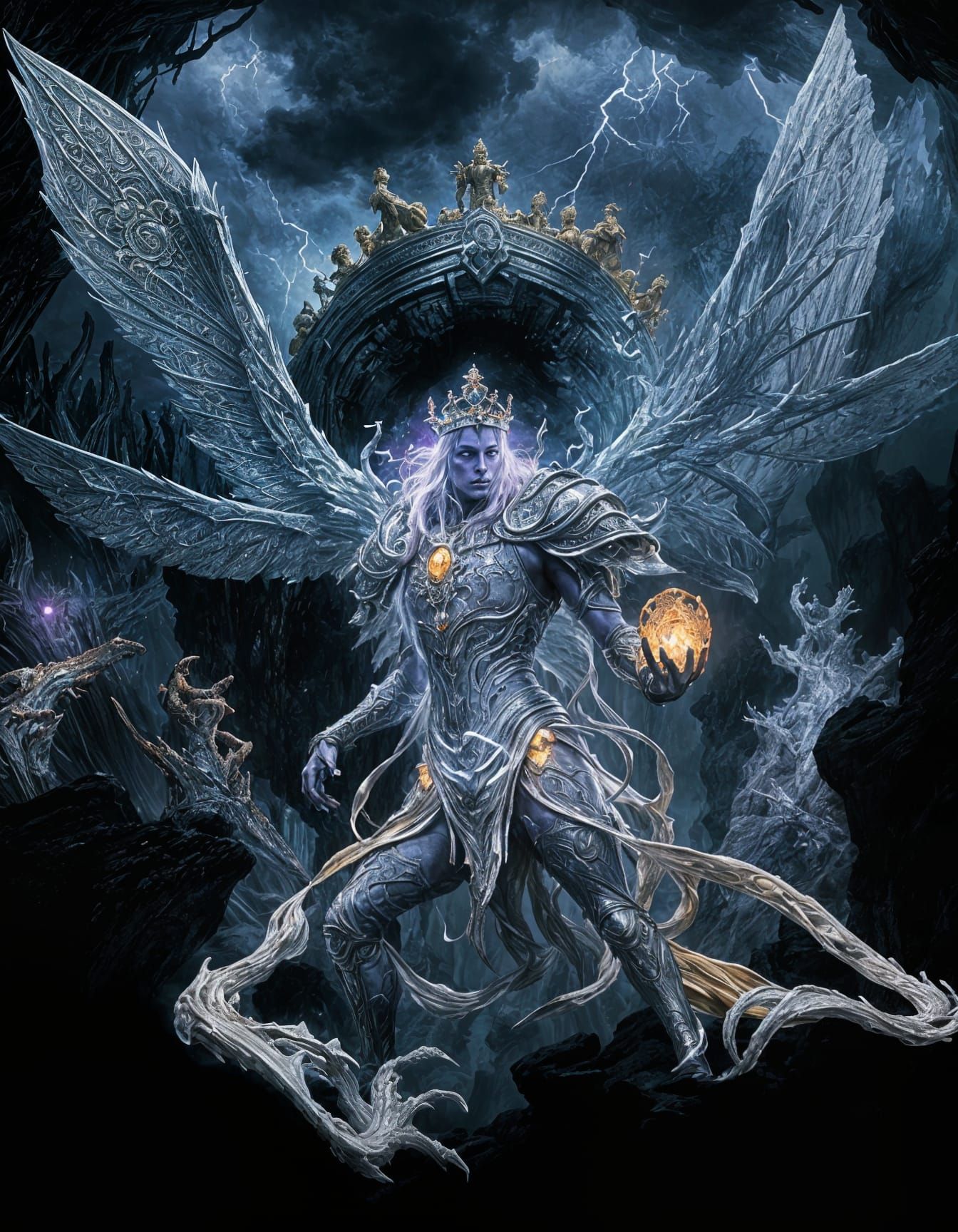 Multi-Headed King Overlooking the Abyss