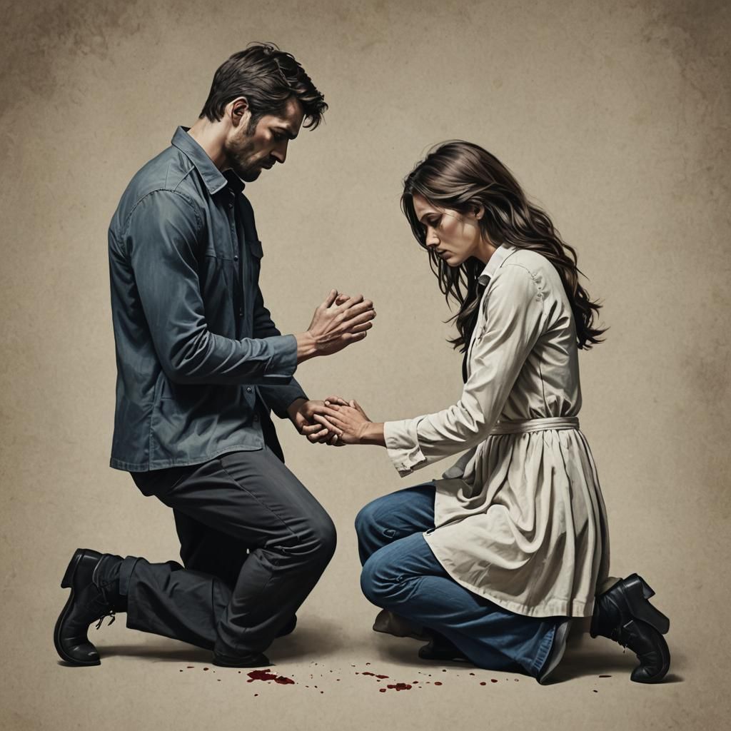 Couple Embracing While Betraying, Capturing Complex Emotions