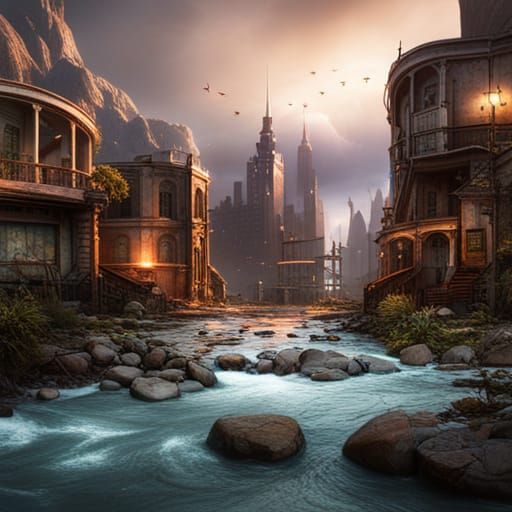 Detailed Zombie Apocalypse Matte Painting