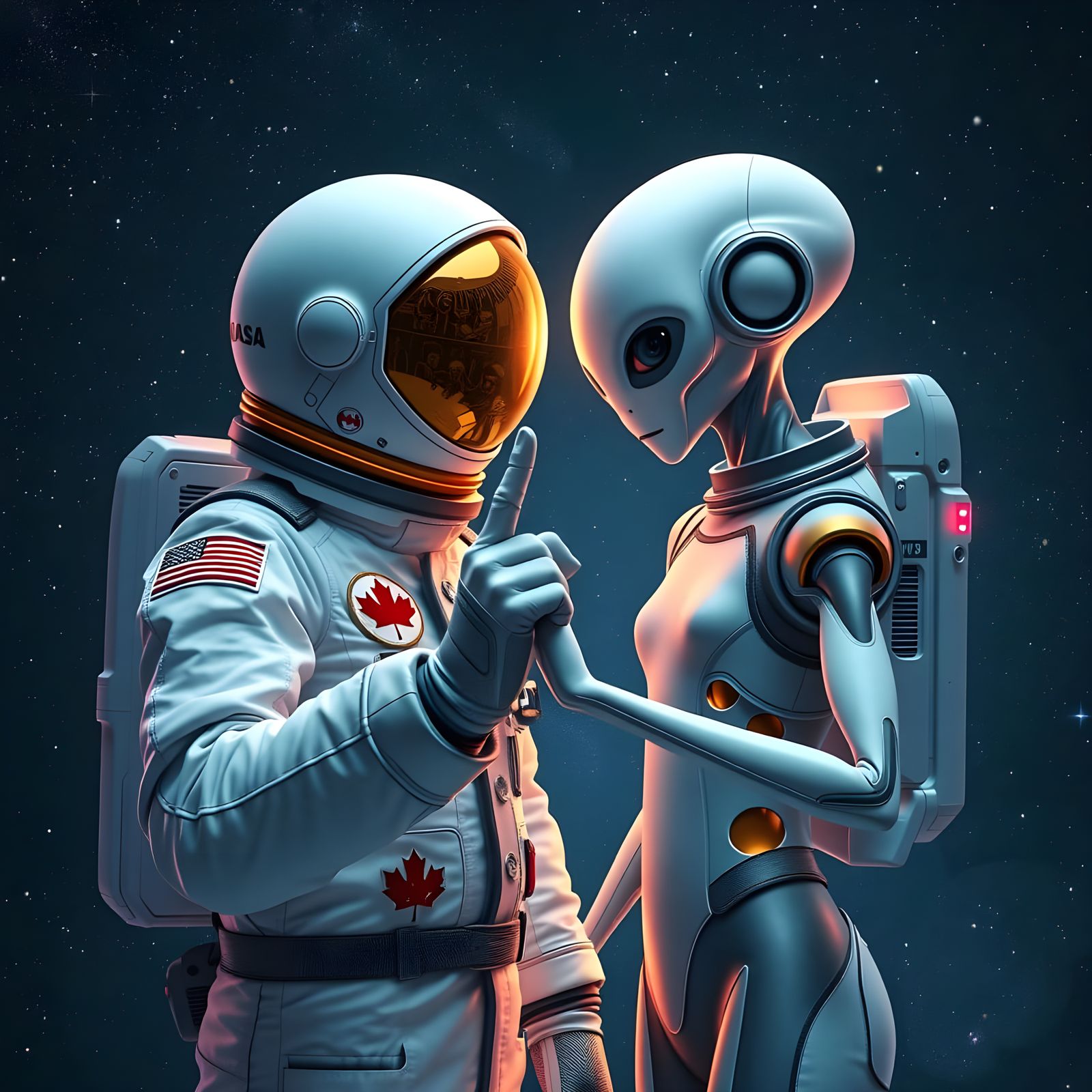 Humanity Meets Alienkind in Cosmic Harmony