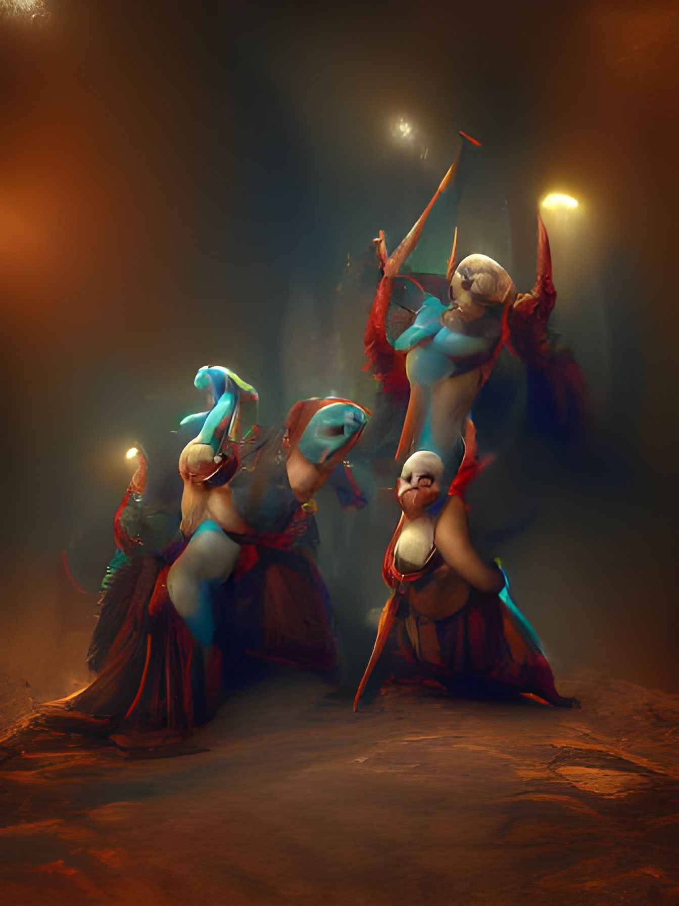 Twi'lek Dancers in Renaissance Painting Style
