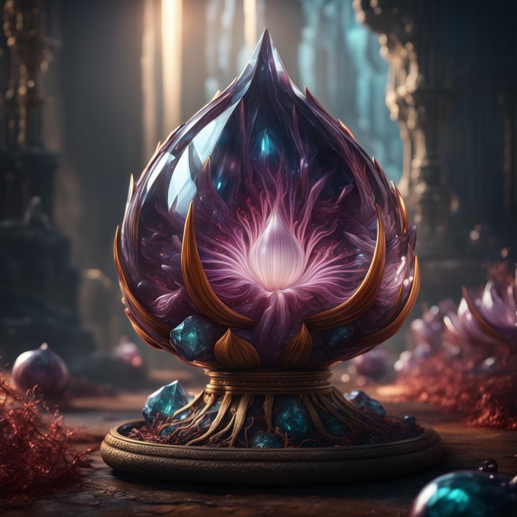 Beautiful Crystal Onion: Detailed Matte Painting