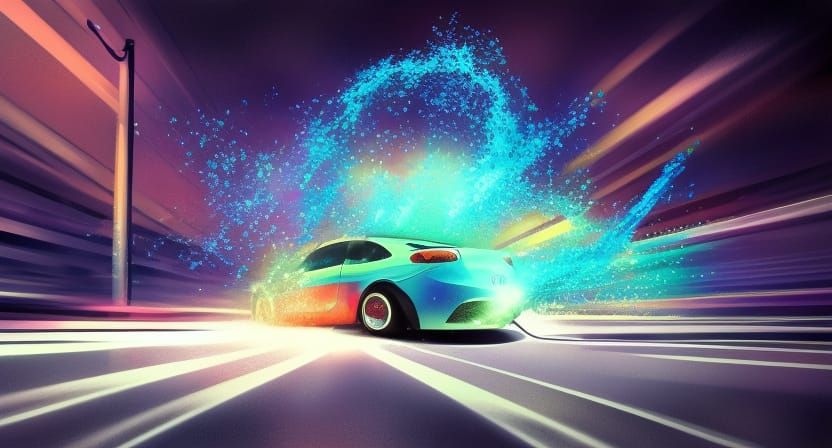 Electric Car Christmas Concept Art in Artgerm Style