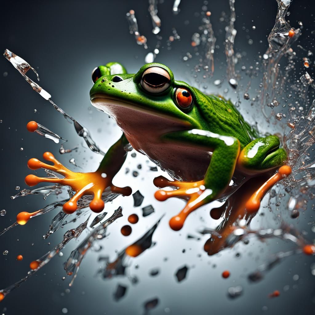 Frog Emerges from Phone Screen in UHD