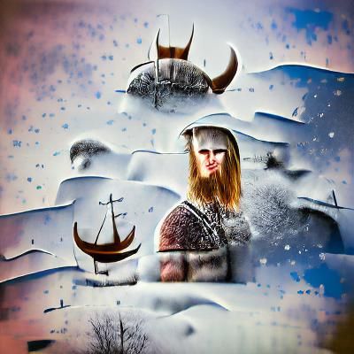 Viking Warrior in Snowy Landscape