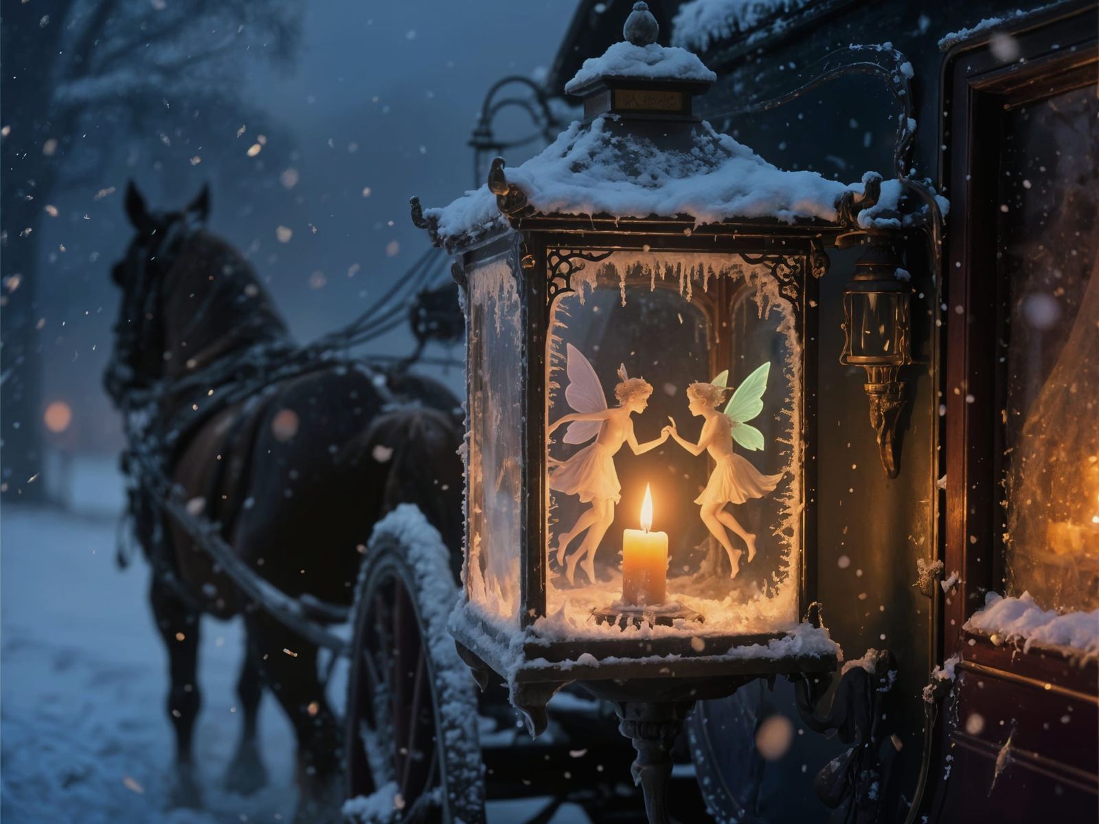 Fairies Dancing in Lantern Light, Victorian Style