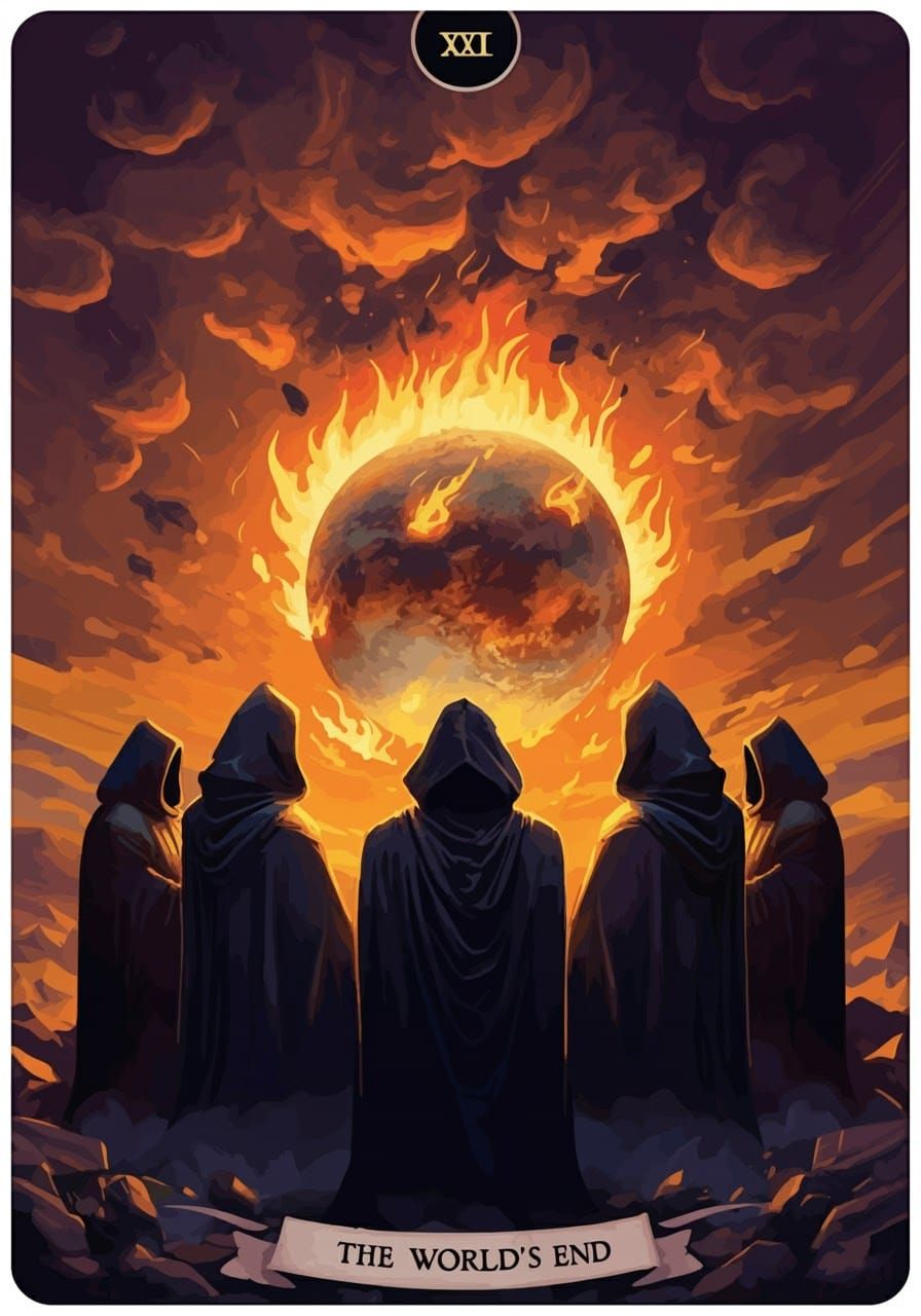 Tarot Card: The World's End in Vector Graphics