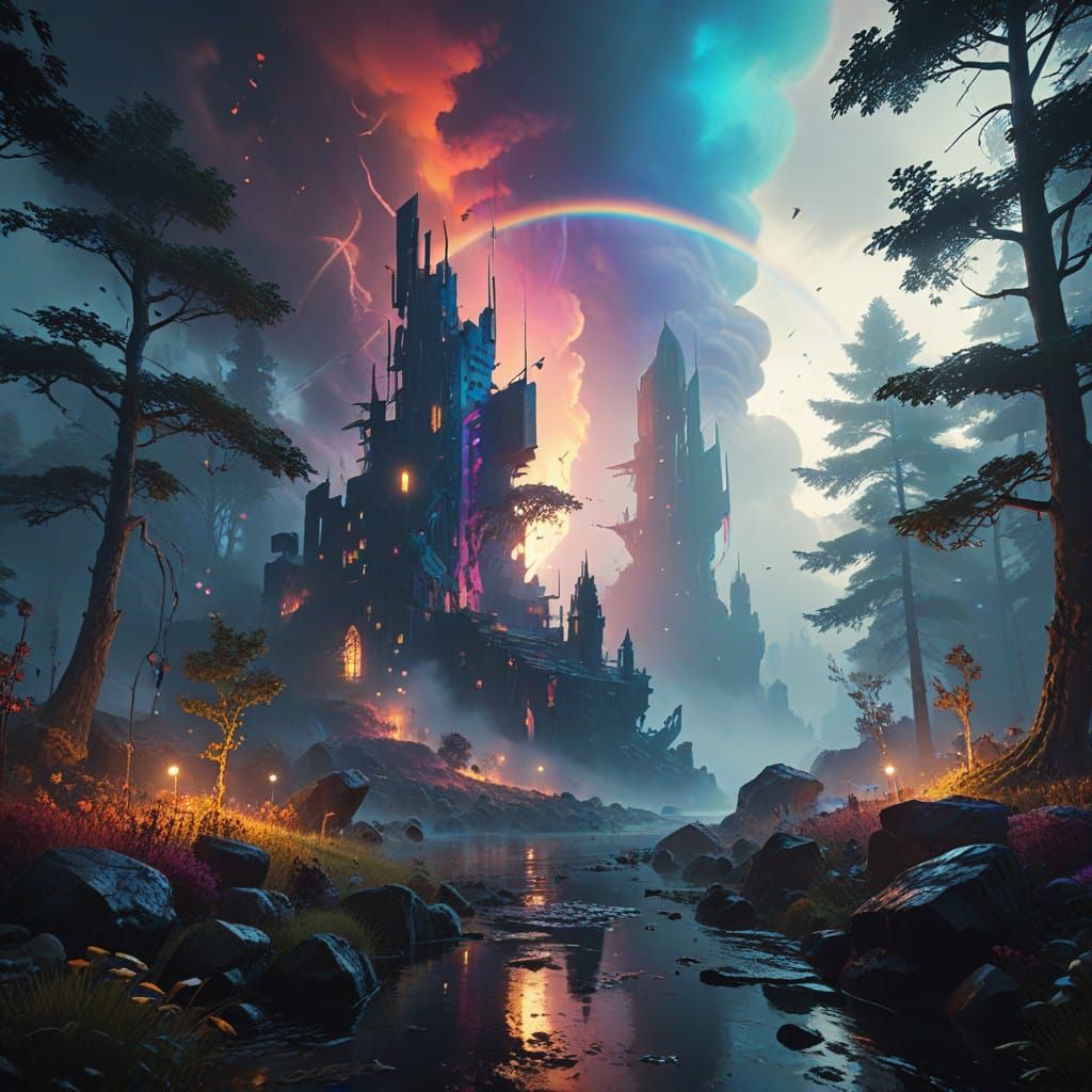 Ethereal Dreamscape in Vibrant Cinematic Style