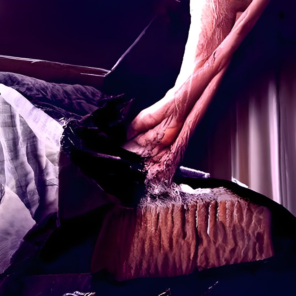 Leg Shaving Scene with Weathered Effect