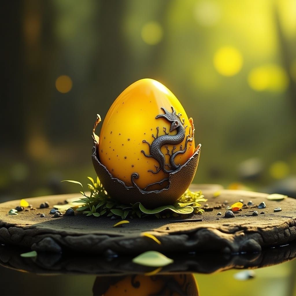 Teacup-Sized Yellow Dragon Egg