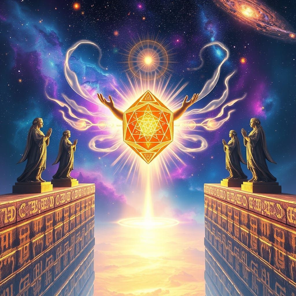 Cosmic Angelic Being Orchestrates Celestial Movement