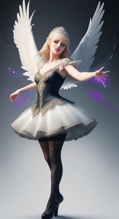 Hyperrealistic Swan in Dress and Tights