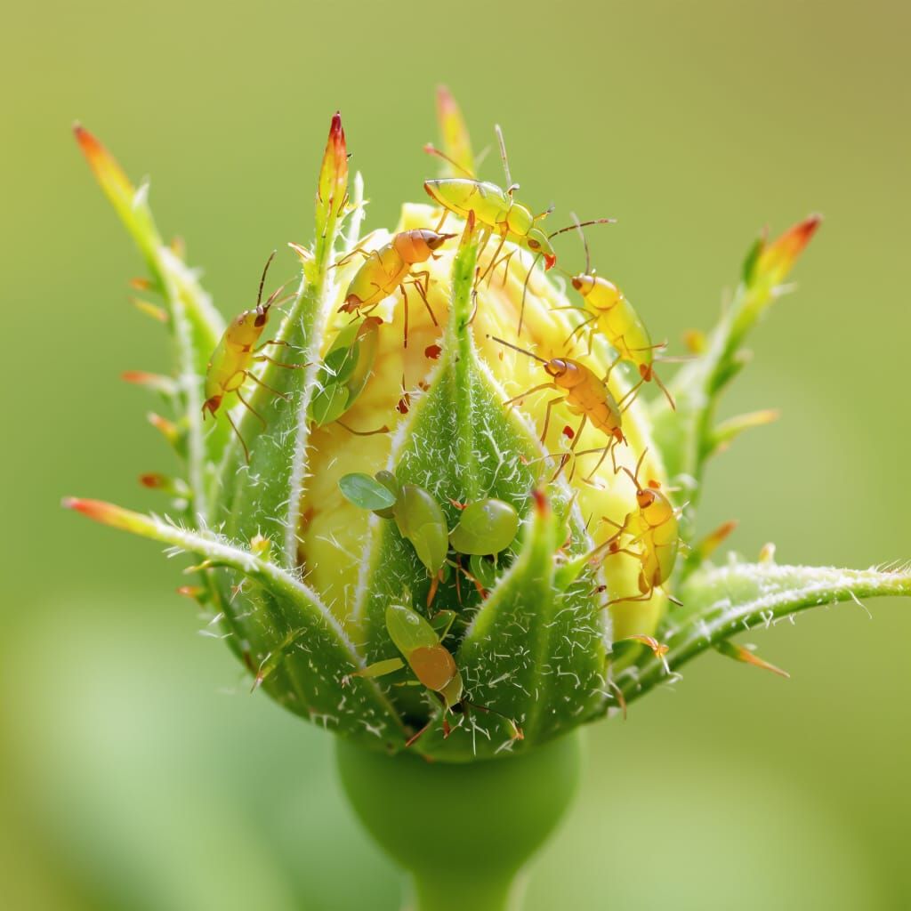 Aphids Swarming Rose Buds