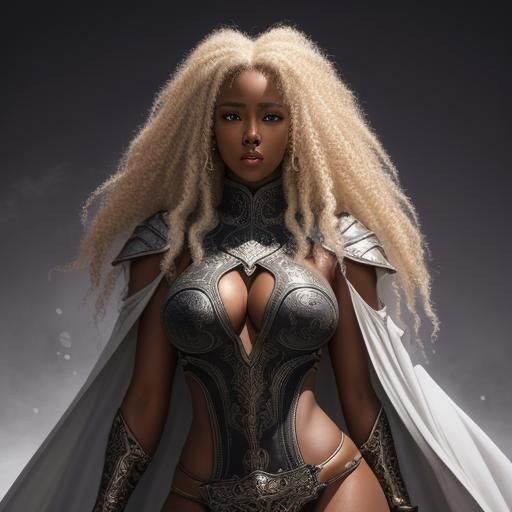 Hyperrealistic African Woman in Dark Robes