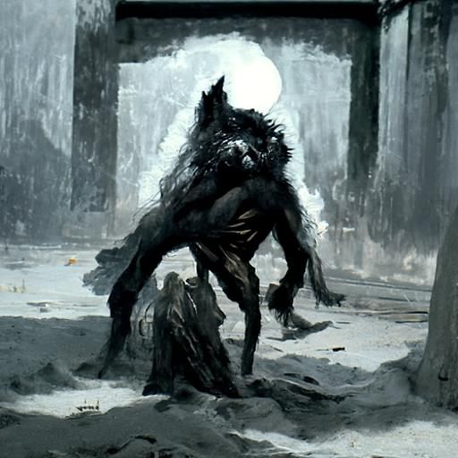 Werewolf Horror in Dark Fantasy Style