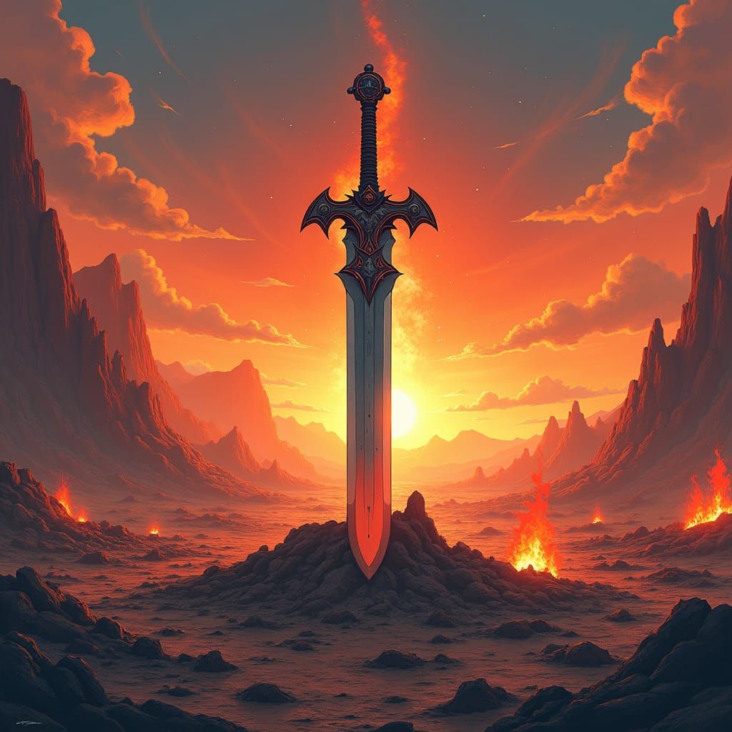 Sword in Fiery Aftermath: Anime Key Visual