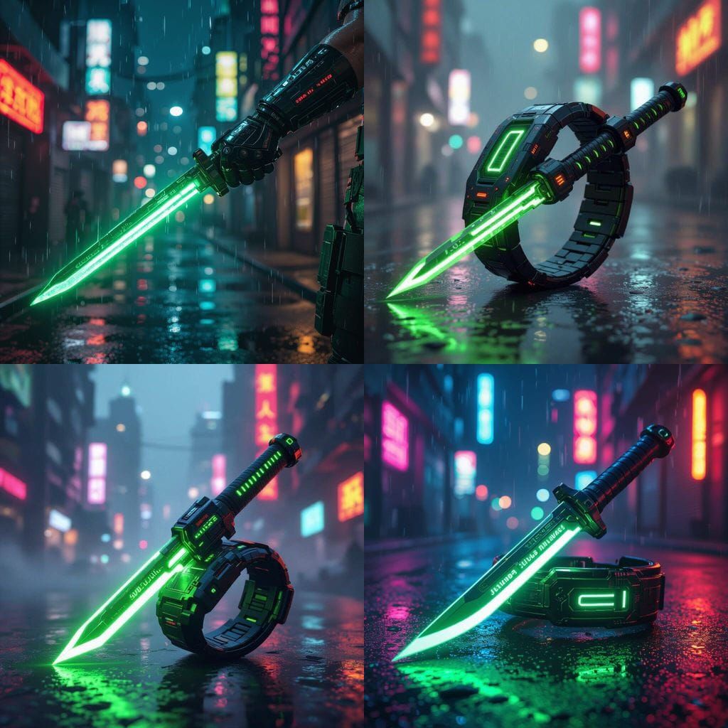 Cyberpunk Armband With Retractable Neon Energy Sword