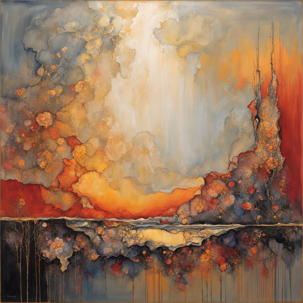 Surreal Goddess of Resilience Amidst Shattered Dreams