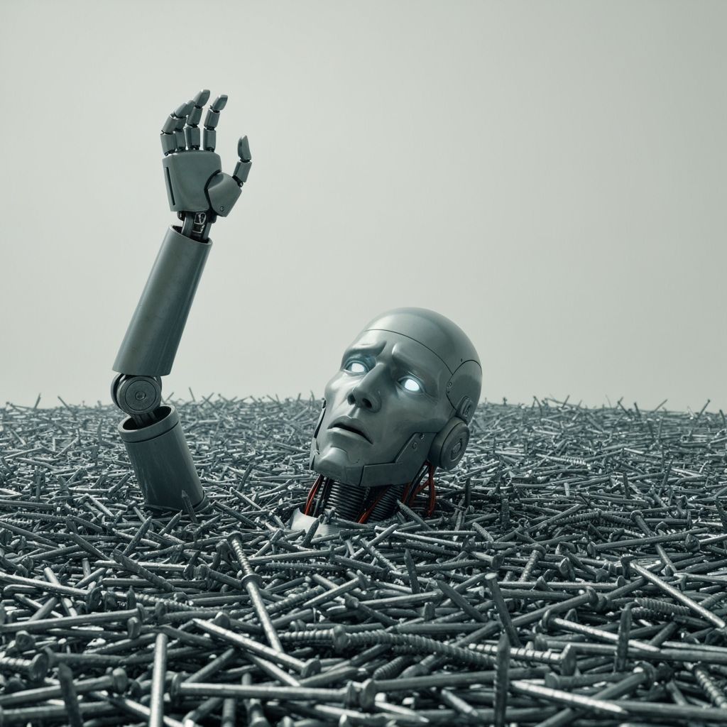 Robot Drowning in Sea of Nails and Screws