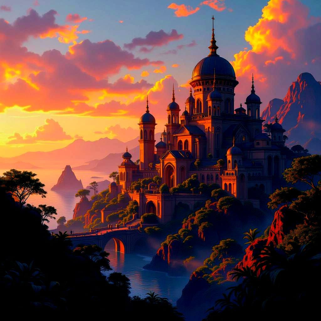 Fantastical Matte Painting in Deep Color, 8K Resolution