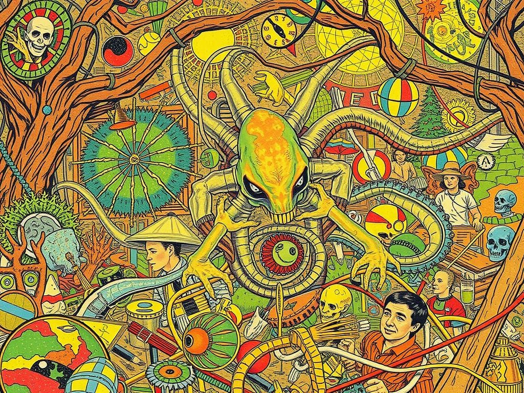 Find the Hidden Xenomorph: Surreal Fine Art Collage