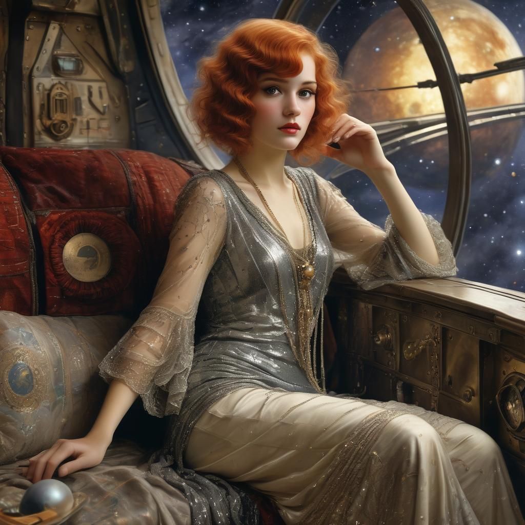 Flapper in Spaceship with Planets View