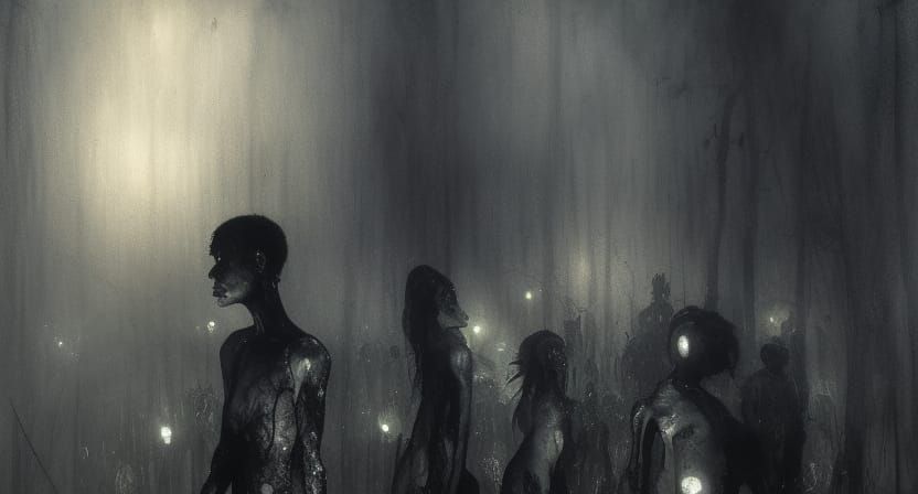 Night Freaks in Iridescent Watercolor Style