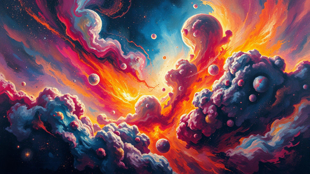 Cosmic Explosion: Abstract Expressionist Big Bang