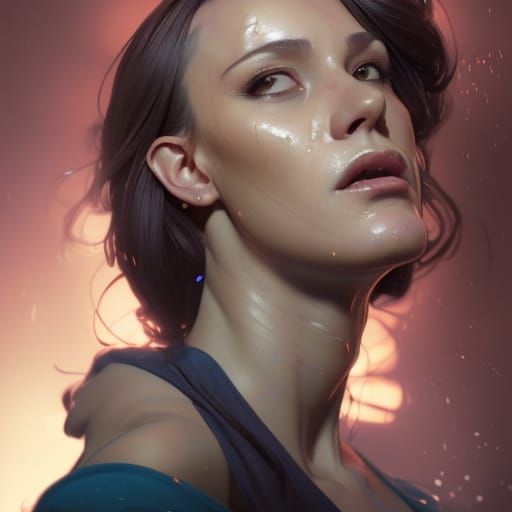 Surprised Crossdresser Portrait in Cyberpunk Style