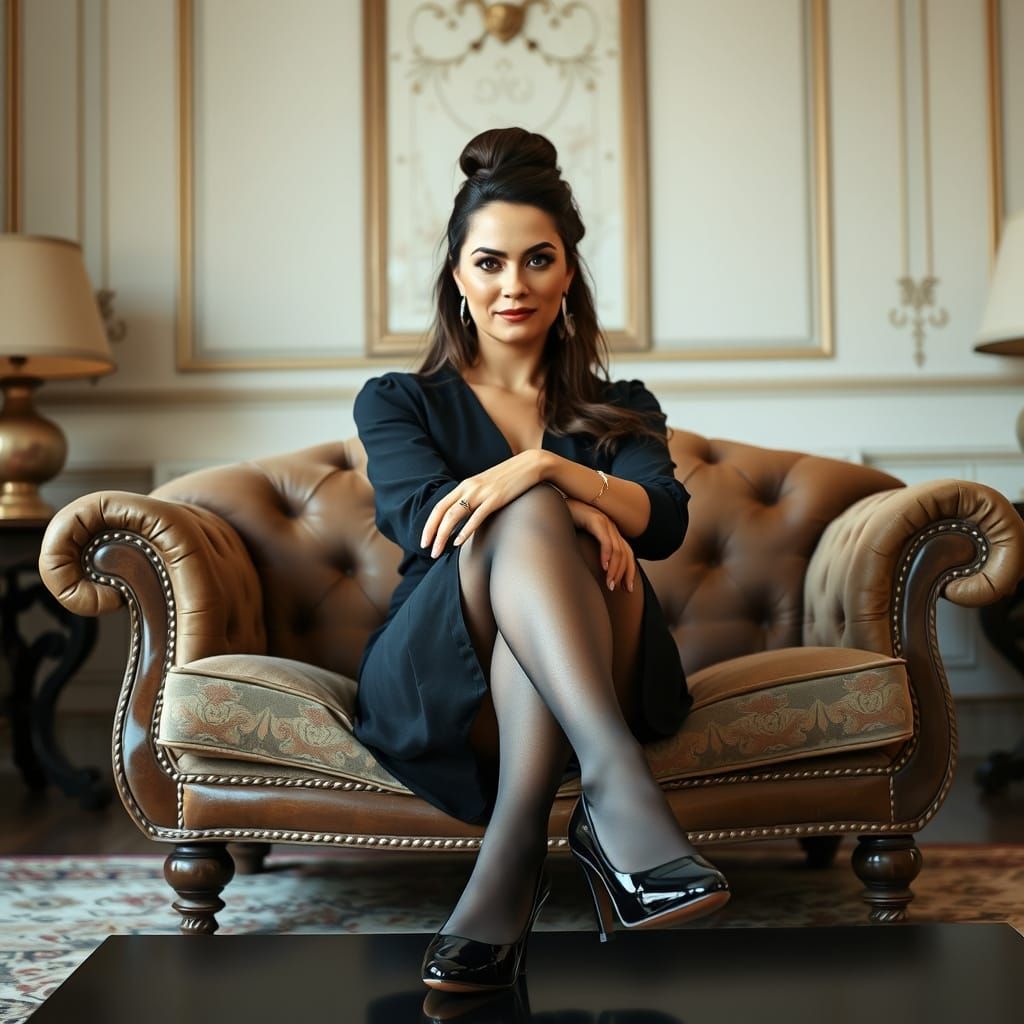 Argentine Colonial Woman in Elegant Seated Pose