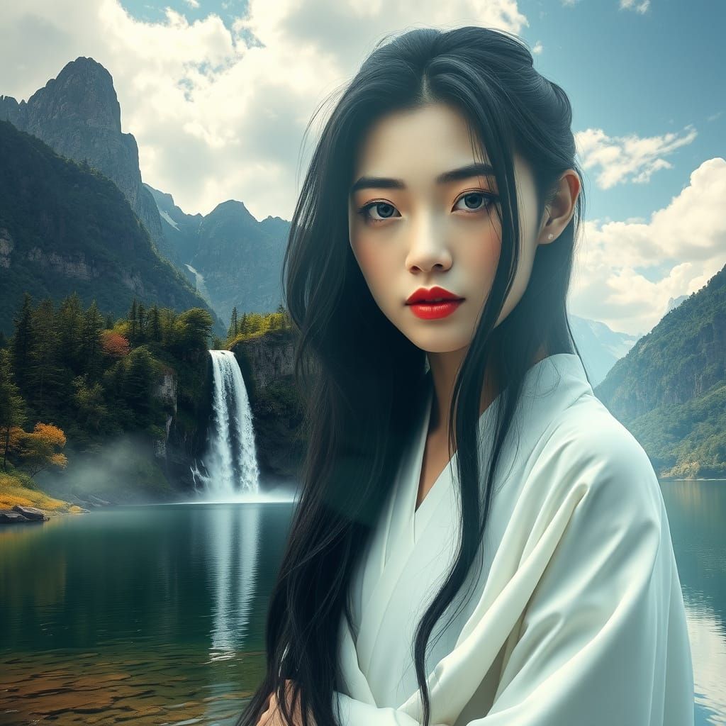 A mesmerizing 8K double exposure image that masterfully capt...