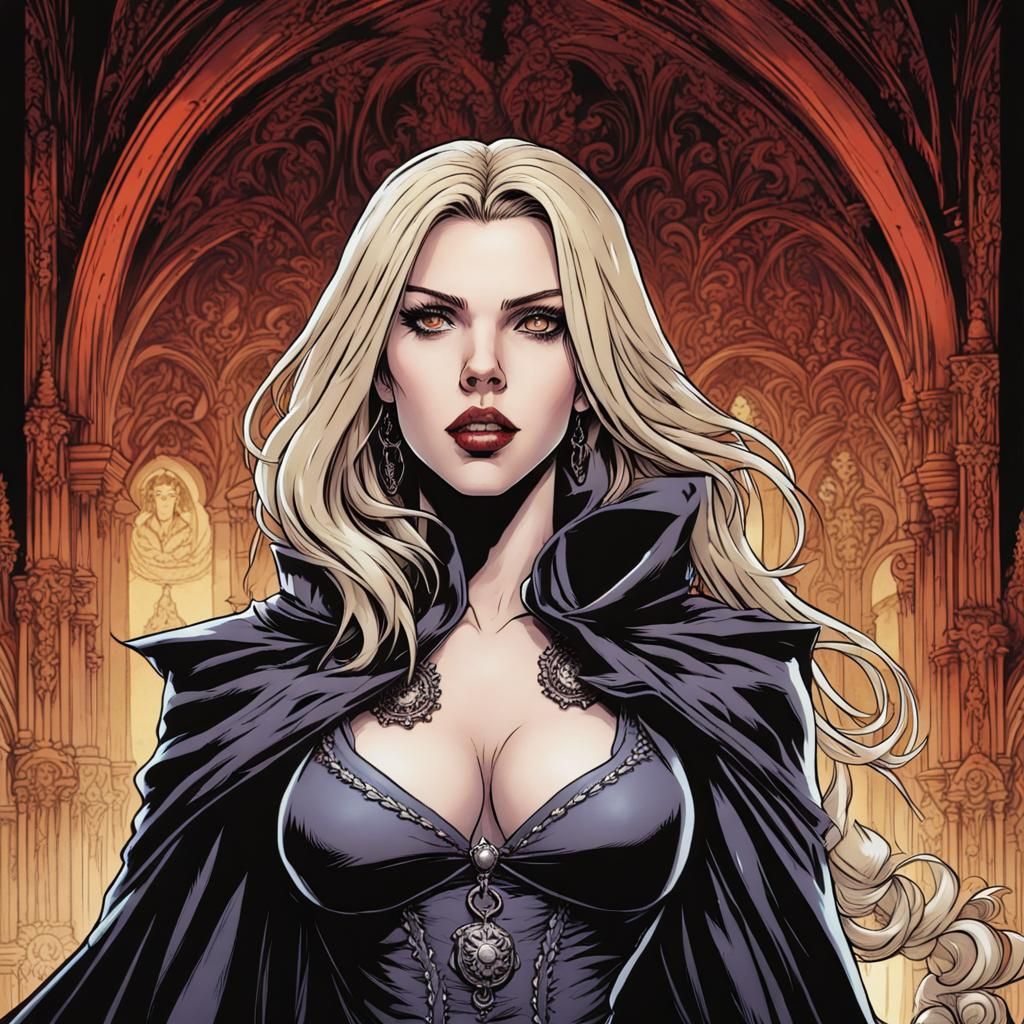 Scarlett Johansson as Lenore in Comic Book Style