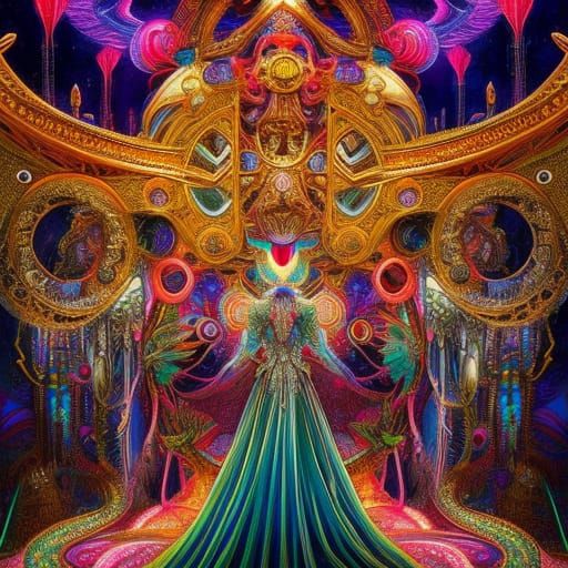 Insanely detailed abstract future altar