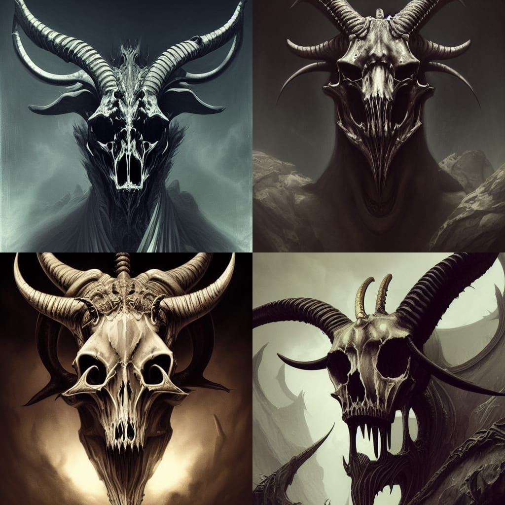 Baphomet in Dark Fantasy Giger Style