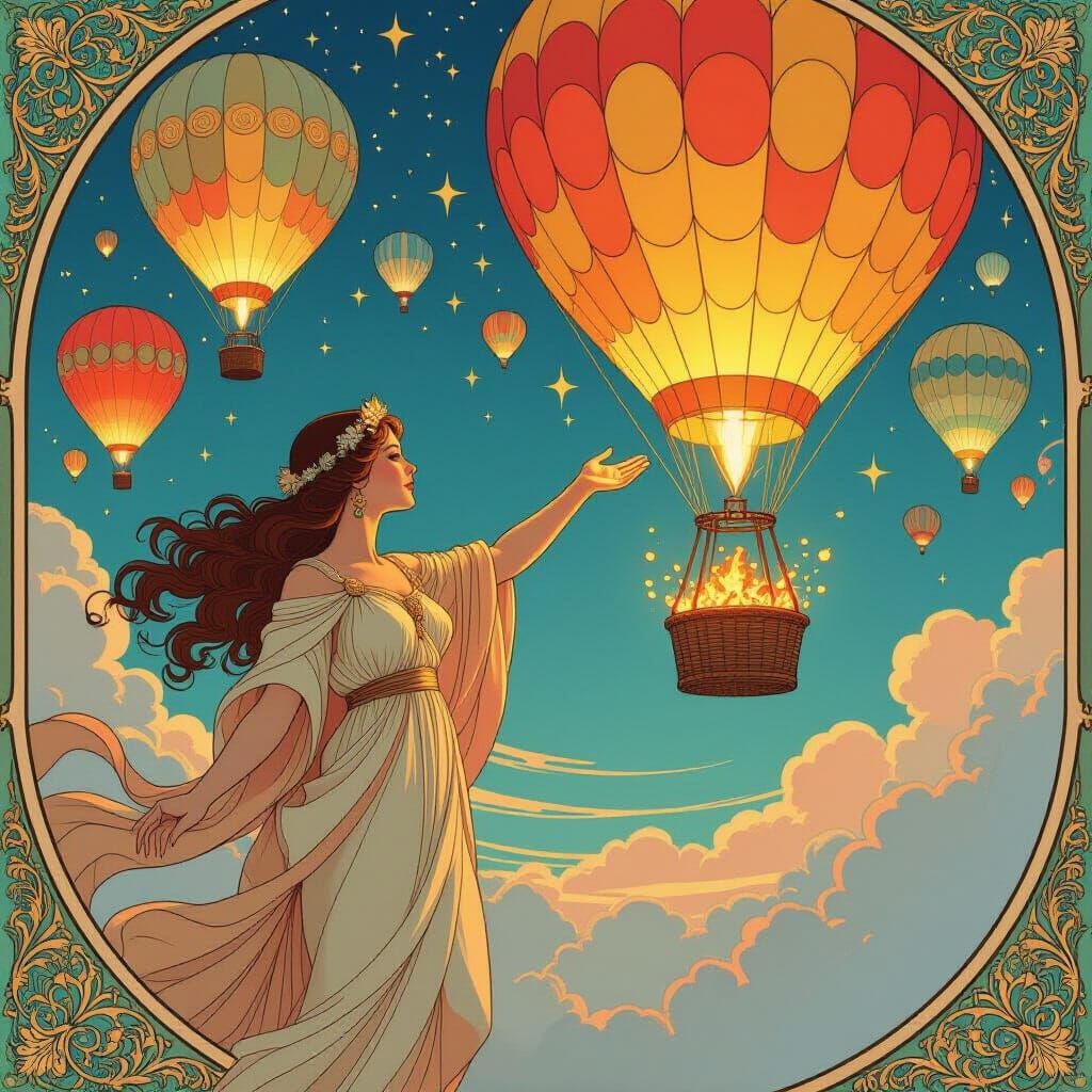 Sunrise Goddess Commands Hot Air Balloon Fleet