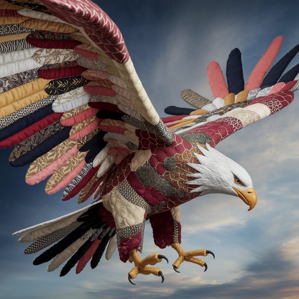 Eagle of Luxurious Textiles in Motion